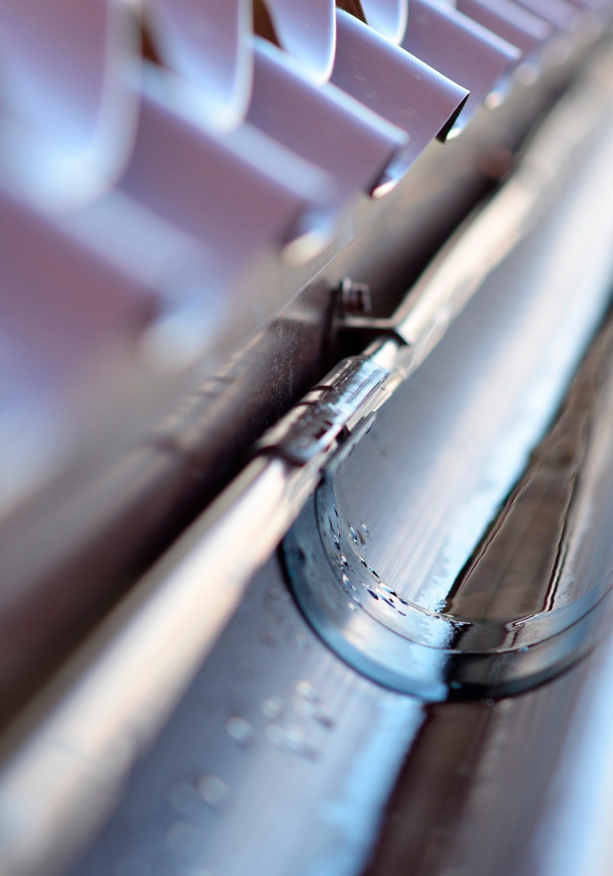 connector plastic drip gutters on the roof